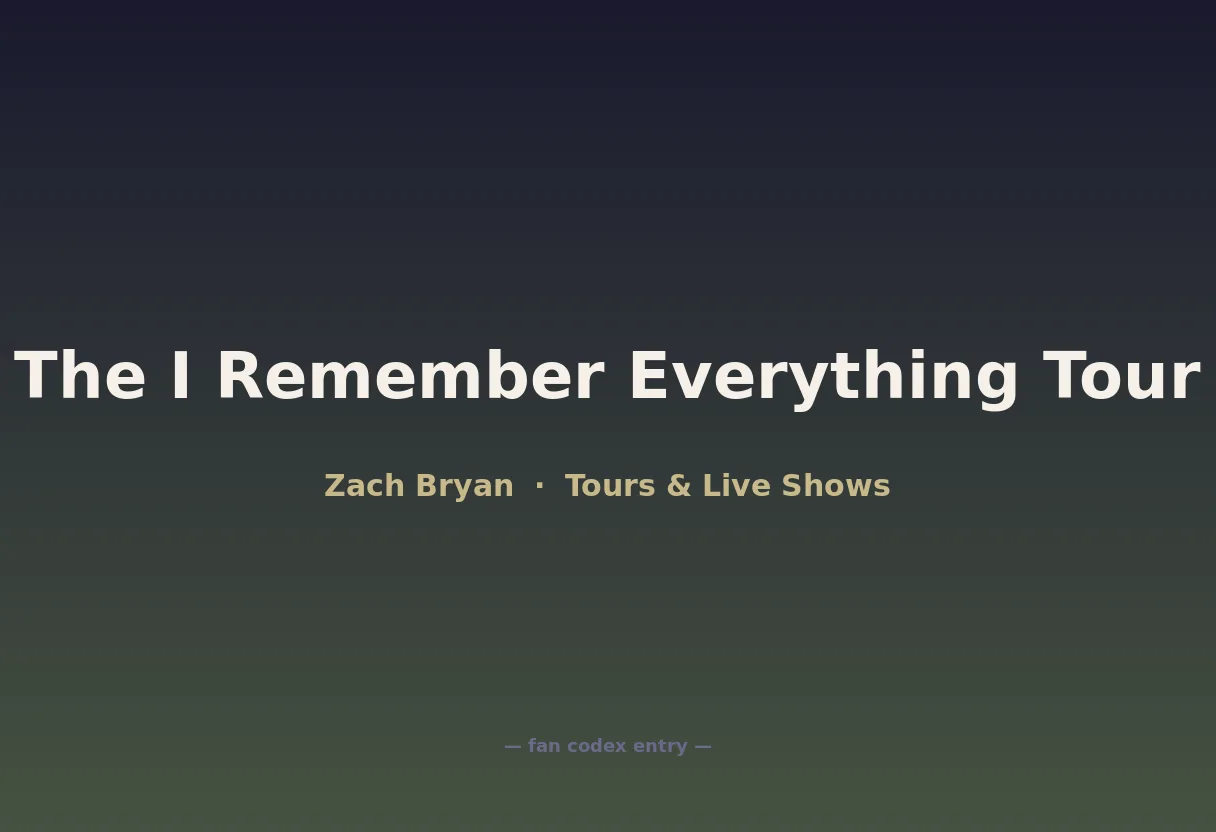 The I Remember Everything Tour